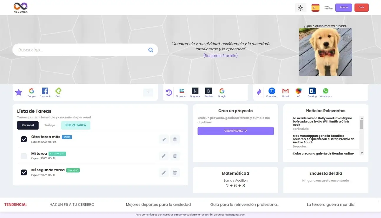 Negonex Dashboard